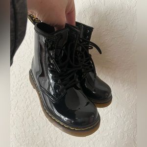 Dr Martens 1460 Patent Leather Lace Up Combat Boots, Size 10